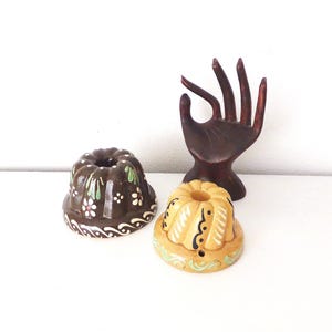 Vintage Alsace Ceramic Mini Bundt Molds: French Provincial Kitchen Decor