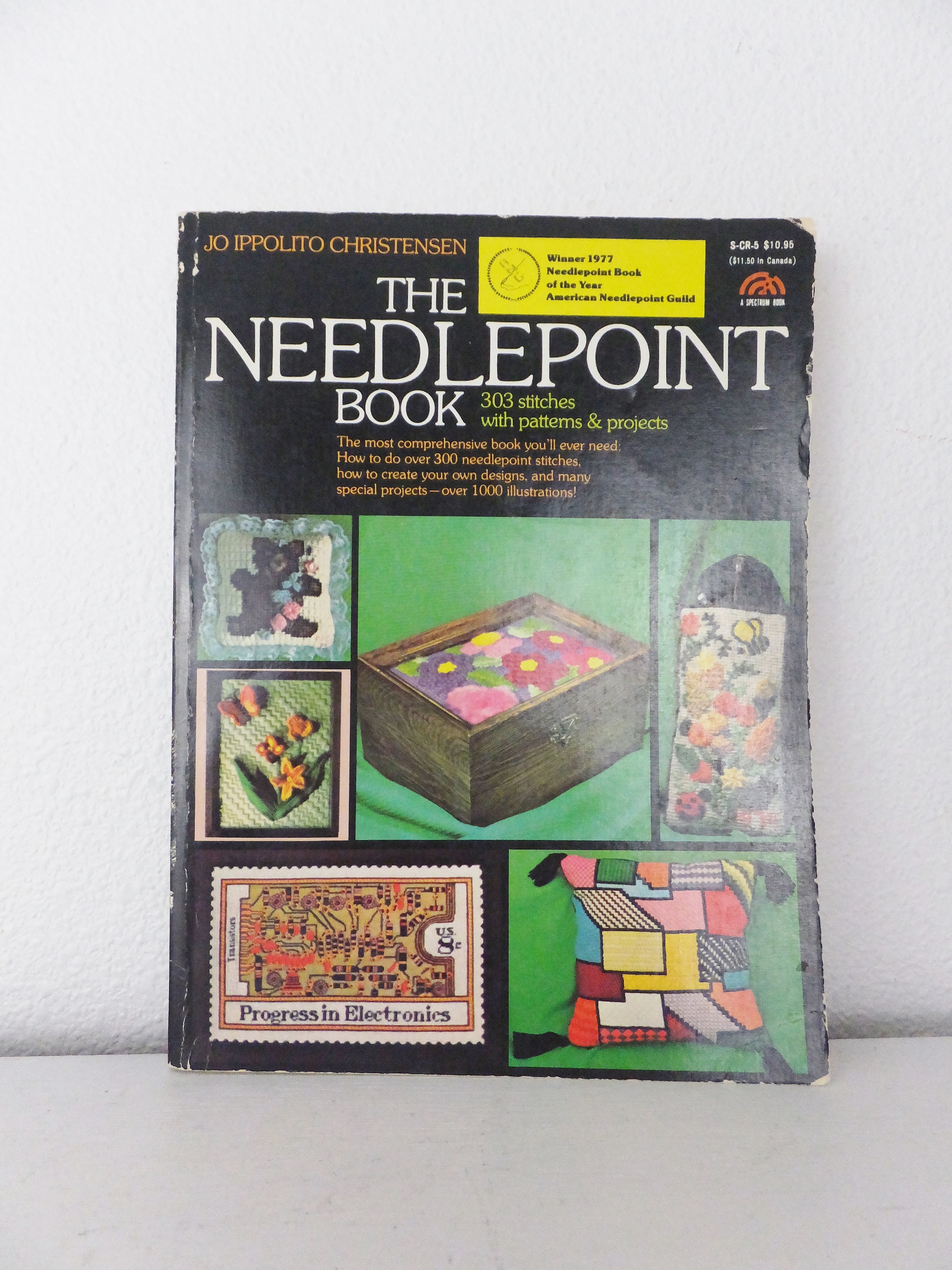 The Needlepoint Book 303 Stitches With Patterns & Projects by Jo Ippolito  Christensen Vintage Needlepoint Embroidery Book Vintage 1970's 