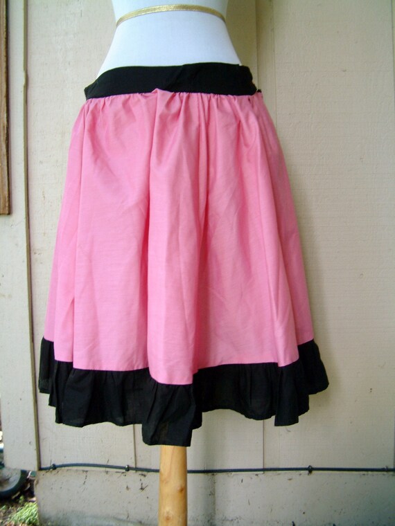 1950's Sock Hop Skirt Pink Polka Skirt Costume Sk… - image 4