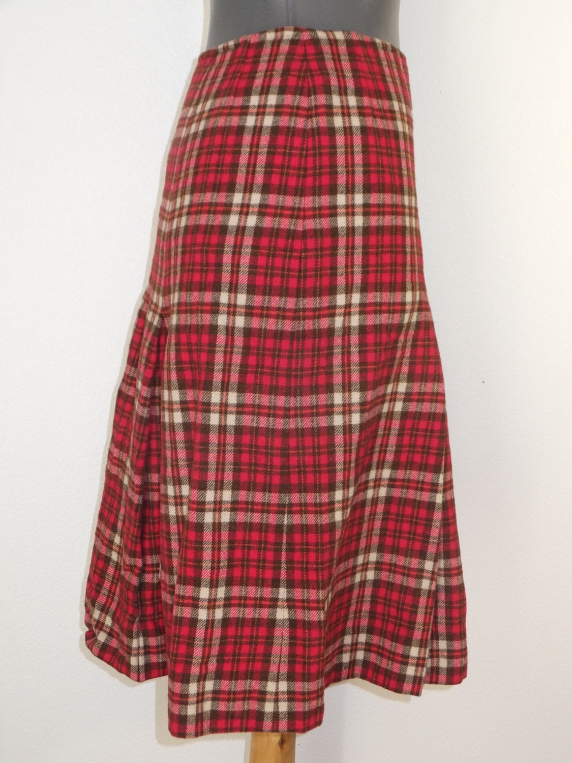 Mid Century Wool Skirt Vintage Pendleton Plaid Wool Skirt Pink | Etsy