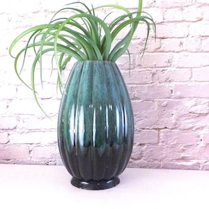 Canuck Pottery Vase: MCM Green Drip Glaze, Canadian Art Pottery, Evangeline Ware Collection