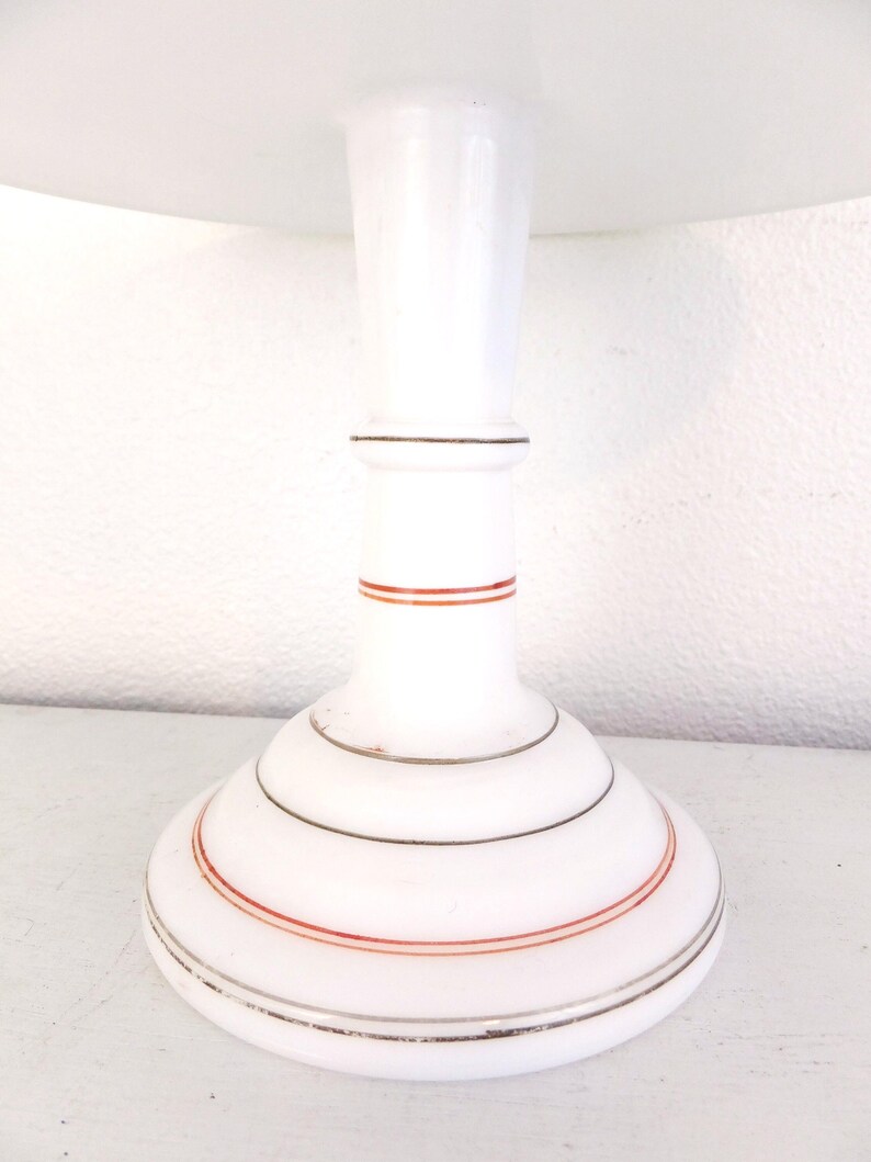 Vintage Milk Glass Cake Plate Stand: Floral Wedding Centerpiece image 8