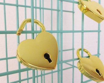 Heart of Gold Padlock Lovers Lock Love Lock Gold Heart Lock Mini Padlock Mini Lock Heart Shaped Lock Gift Couple Wedding Decor Valentines