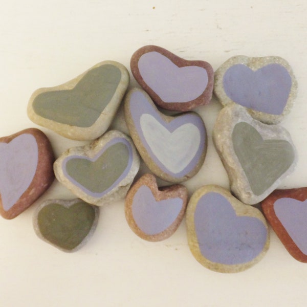 Colección de piedras de corazón encontradas y pintadas Piedras de corazón Corazones naturales Decoración de boda natural Regalo romántico Piedras de amor Piedras de amor Pisapapeles