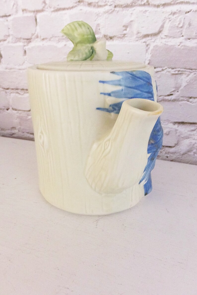 Takahashi Teapot With Blue Birds Hand Painted Porcelain Tea Etsy