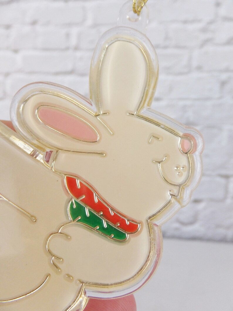 Vintage 1980's Christmas Ornament Ice Skating Bunny Etsy
