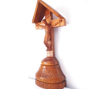 Antique Carved Wood Crucifix - Jesus on Cross - Eastern European