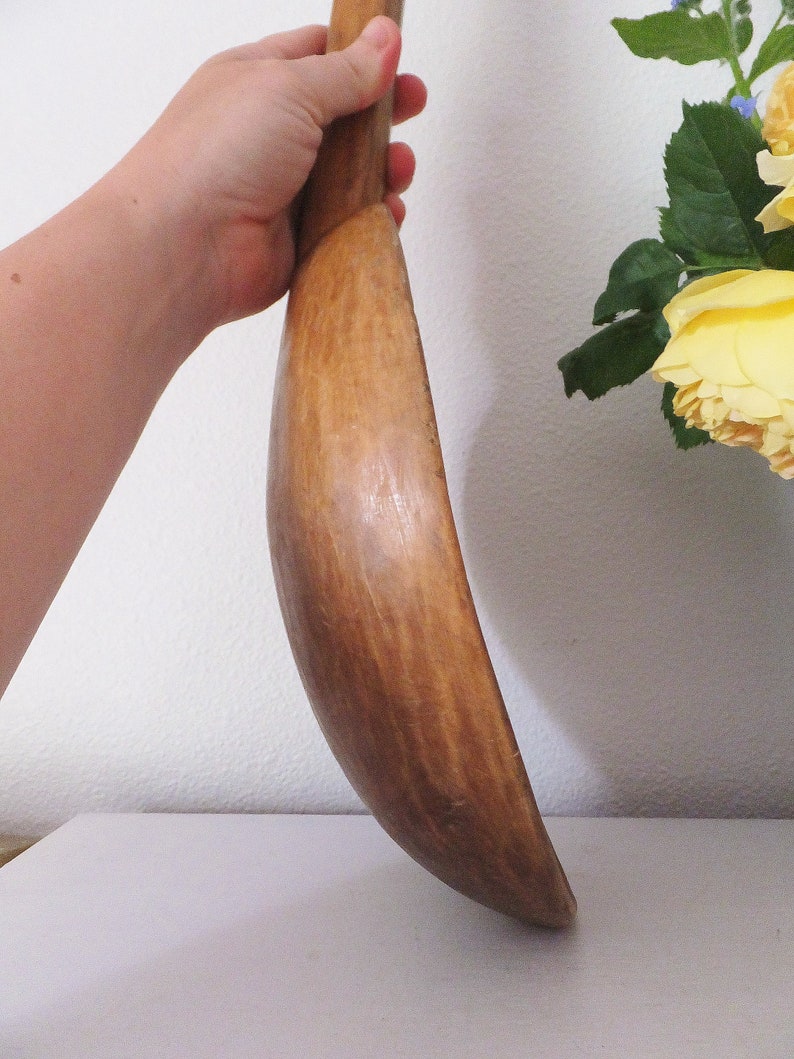 Large Primitive Antique Wooden Spoon Hand Carved Rustic Spoon Etsy