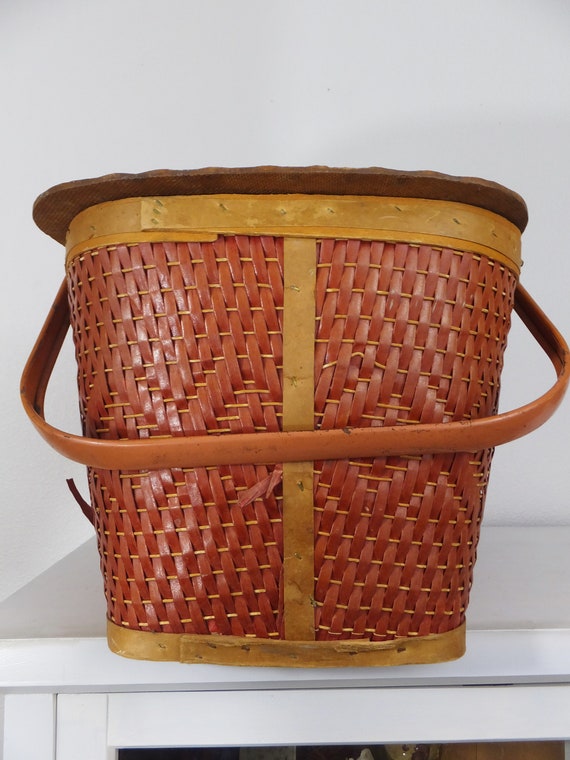 Vintage Picnic Basket Mid Century Picnic Basket V… - image 7