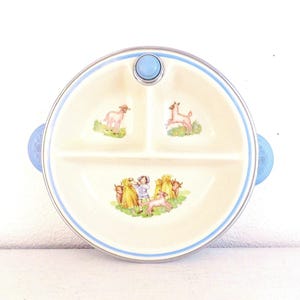 Vintage Bartsch Baby Warming Dish: Little Boy Blue Nursery Rhyme, 1950s