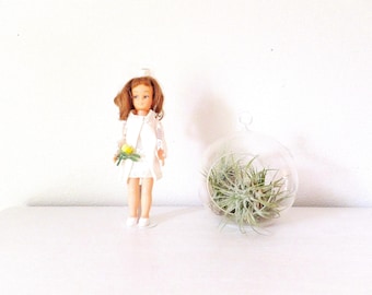 Vintage 1960s Bride Doll: Mod Wedding Dress, Pillbox Hat
