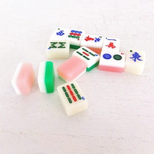 Vintage Mahjong Tiles: Acrylic Lucite Game Pieces, Jewelry Supply (12 Random Pieces) image 10