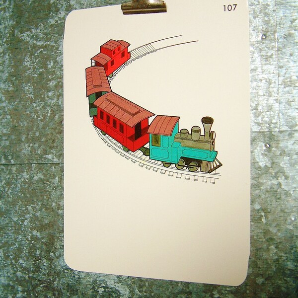 Vintage Train Print Art Educational Retro Card Childrens Nursery Modern Vintage Locomotive Art