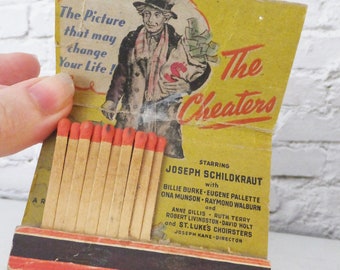 Rare Match Book Collectible 1945 Republic Pictures Hollywood Souvenir The Cheaters Film Movie Ephemera Memorabilia Match Box Cover Vtg 1940s