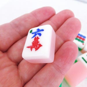 Vintage Mahjong Tiles: Acrylic Lucite Game Pieces, Jewelry Supply (12 Random Pieces) image 8