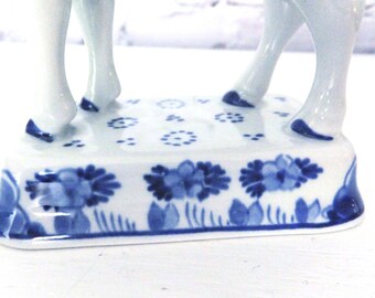 Royal Delft Cow Figurine: Hand-Painted Blue & White Dutch