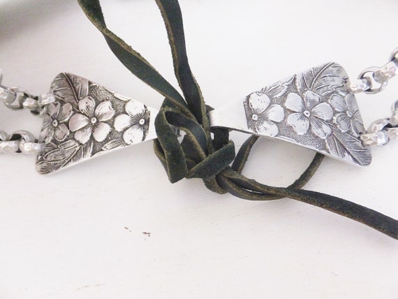 Vintage Floral Metal Belt Chain Belt Feminine Arm… - image 9