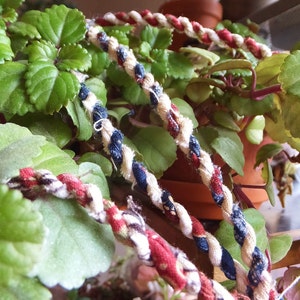 Red White & Blue Rope Garland Rustic Patriotic Fourth of July Decoration 6 ft Garland Mantel Decor Xmas Garland Primitive Americana Decor image 3