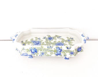 Vintage Jay Willfred Italy Pottery Serving Dish: Hand-Painted Floral Decor
