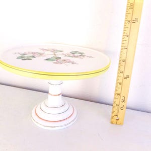 Vintage Milk Glass Cake Plate Stand: Floral Wedding Centerpiece image 6