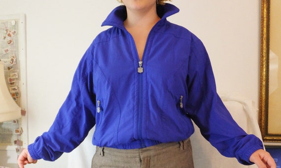 Kaelin Space Windbreaker Jacket Vintage 1980s Blue Jacket