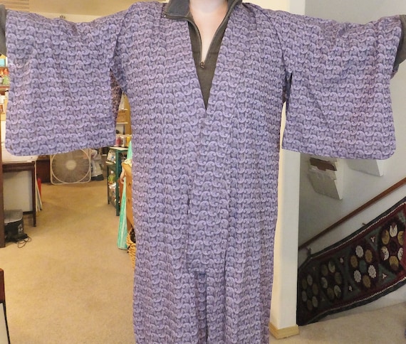 Vintage Purple Lace Filigree Kimono Long Kimono S… - image 1