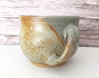 Vintage Stoneware Pottery Soup Bowl Large Mug Cozy Cabin Homestead Rustic Gift from the Heart Studio Ceramic Vessel