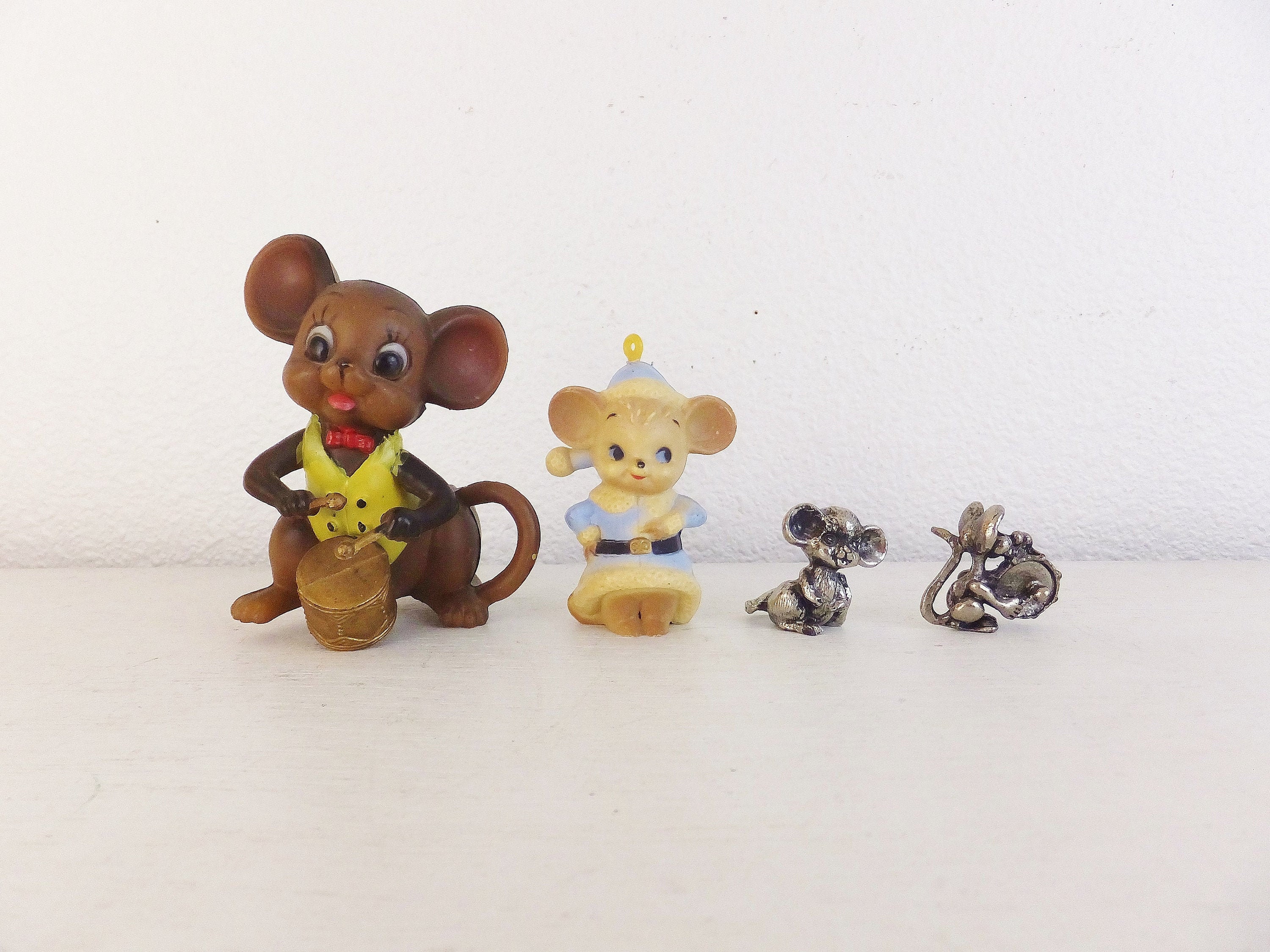 Cute Vintage Mice Figurines Mouse Collection Animal Figurines Etsy