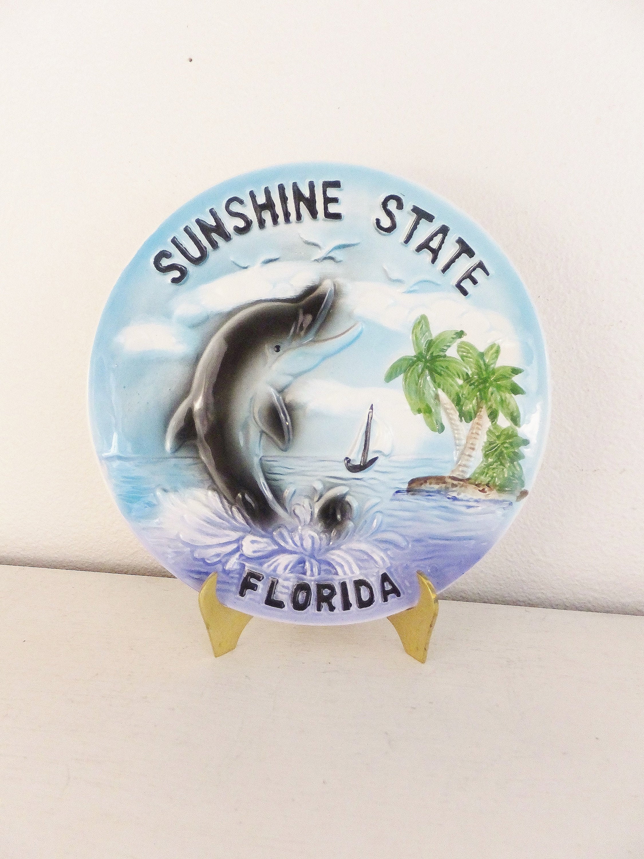 Vintage Florida Plate Florida Souvenir Wall Hanging Plate with Etsy