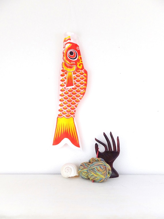 Koi Nobori Red Carp Windsock – Japanese Koinobori Fish Kite Flag (23 Inch, Nylon)
