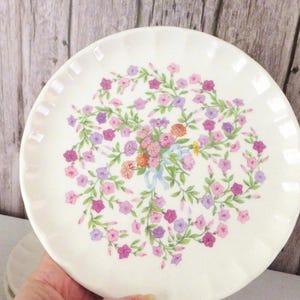Vintage Fiesta Floral Plate Set: WS George Bolero Scalloped Dessert Plates