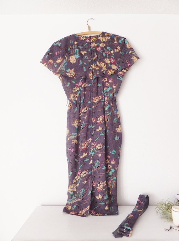 Vintage 1980's Dress April Rain Sheer Floral Dres… - image 3