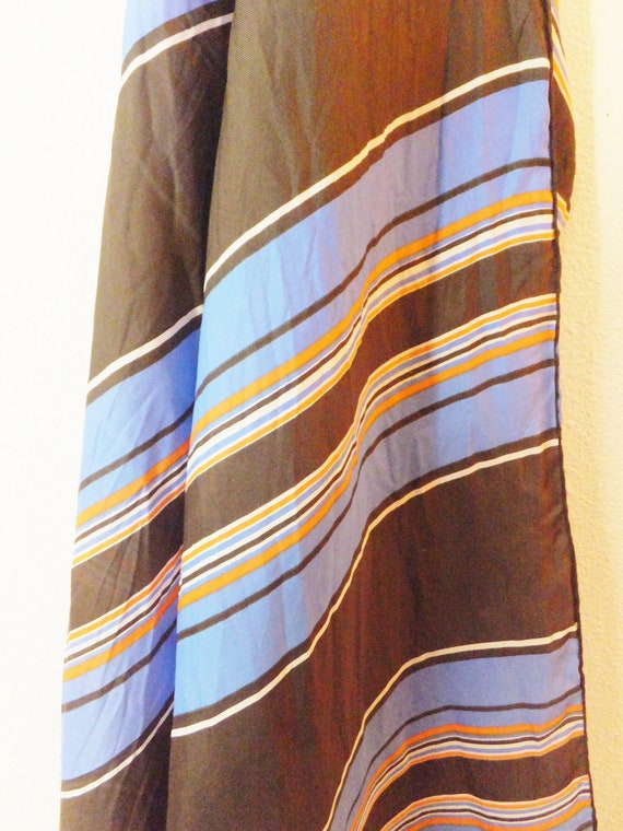 Vintage 1960's Striped Scarf Mid Century Scarf Lo… - image 7