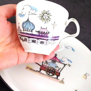 MCM Foley Bone China Snack Plate & Tea Cup Set - The Gay Nineties - Made in England