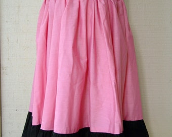 1950's Sock Hop Skirt Pink Polka Skirt Costume Skirt Sock Hop Skirt Vtg 1960's Skirt Homemade Retro Skirt Poodle Skirt Pink and Black Skirt