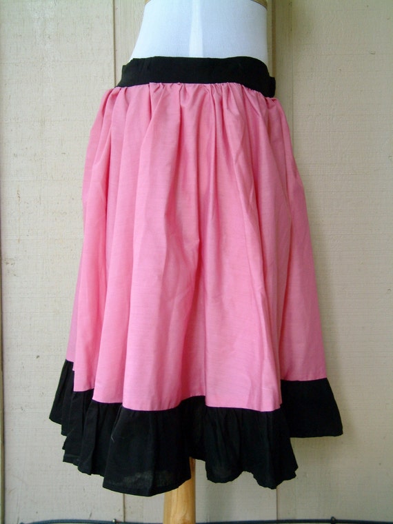 1950's Sock Hop Skirt Pink Polka Skirt Costume Sk… - image 1