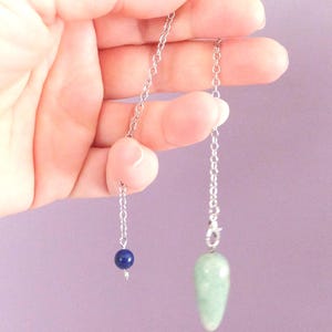 Grünes Aventurin-Pendel zum Fragen Ja oder Nein Fragen Weissage-Werkzeug Dowsing Pendel Quarzstein grünes Pendel Folgen Sie Ihrer Intuition
