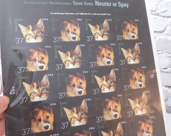 Spay & Neuter US Postage Stamps Sheet of Stamps 2001 USPS Kittens and Puppies Postal Stamps Pane of Twenty 37 Cent Stamp Collection Pets911