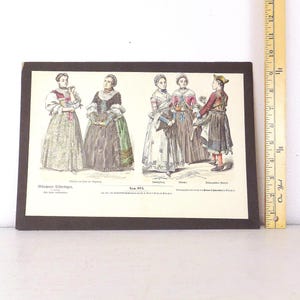 Antique Brann & Schneider Print of 18th Century German Aristocracy Fashion from European Renaissance German Germany Costume Print