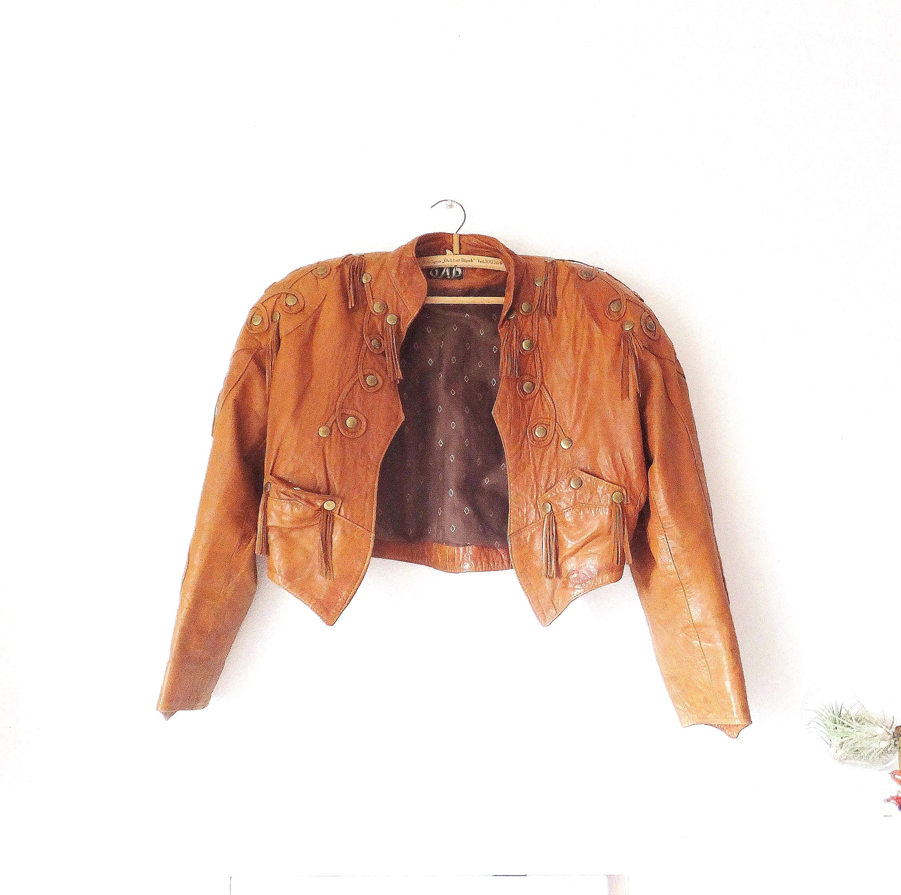ジャケット・アウター 70s Vintage Brown Leather Riders Jacket Vintage 70s Leather Jacket Small - Etsy