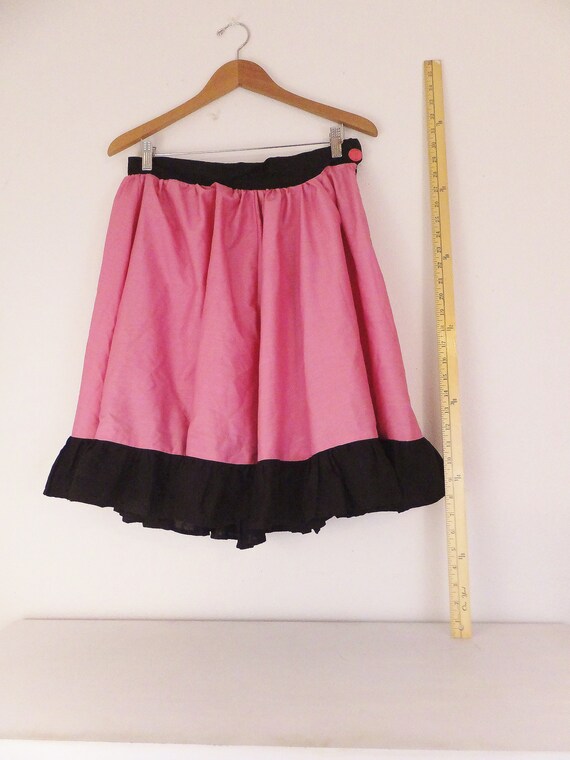 1950's Sock Hop Skirt Pink Polka Skirt Costume Sk… - image 3