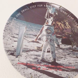 Vintage Moon Landing Souvenir Plate Melamine Plate Apollo Moon Landing Plate Space Decor NASA Nerd Decor Texas Ware Melamine Plate Vtg 1969 image 3