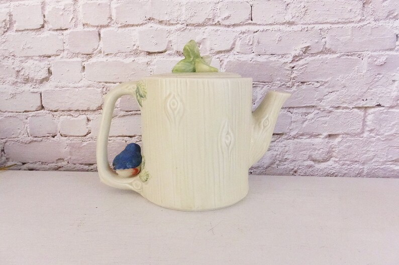 Takahashi Teapot With Blue Birds Hand Painted Porcelain Tea Etsy