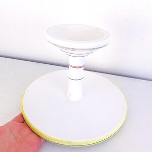 Vintage Milk Glass Cake Plate Stand: Floral Wedding Centerpiece image 7