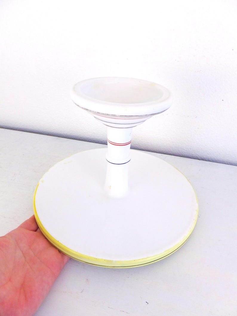 Vintage Milk Glass Cake Plate Stand: Floral Wedding Centerpiece image 7