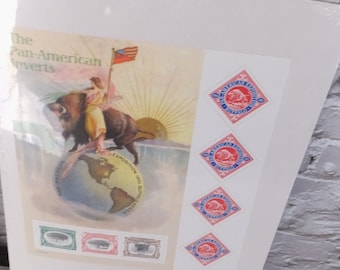 Pan-American Inverts US Postage Stamps Sheet Stamps 2000 USPS 1901 Exposition Buffalo New York Postal Stamp Pane 7 Niagara Falls Collection