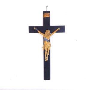 Vintage Crucifix Antique Cross Reliquary Christian Decor Spiritual Decor Religious Decor Small Wooden Cross Prayer Ritual Figurine Jesus