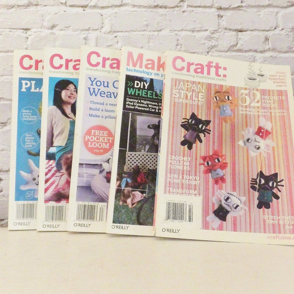 Craft: Magazine & Make Lot of Early 2000's How -To Magazines Modern Crafty Movement Craftzine Makezine O'Reilly Publishing Alternative Craft