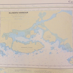 Vintage Karte British Columbia Kanada Karte Queen Charlotte Strait Map Marine Sciences Branch Topographische Karte Maritim Dekor Strand Home Decor