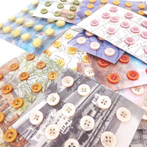 Vintage Orange Plastic Buttons: Mid-Century Sewing Notions, 92pc